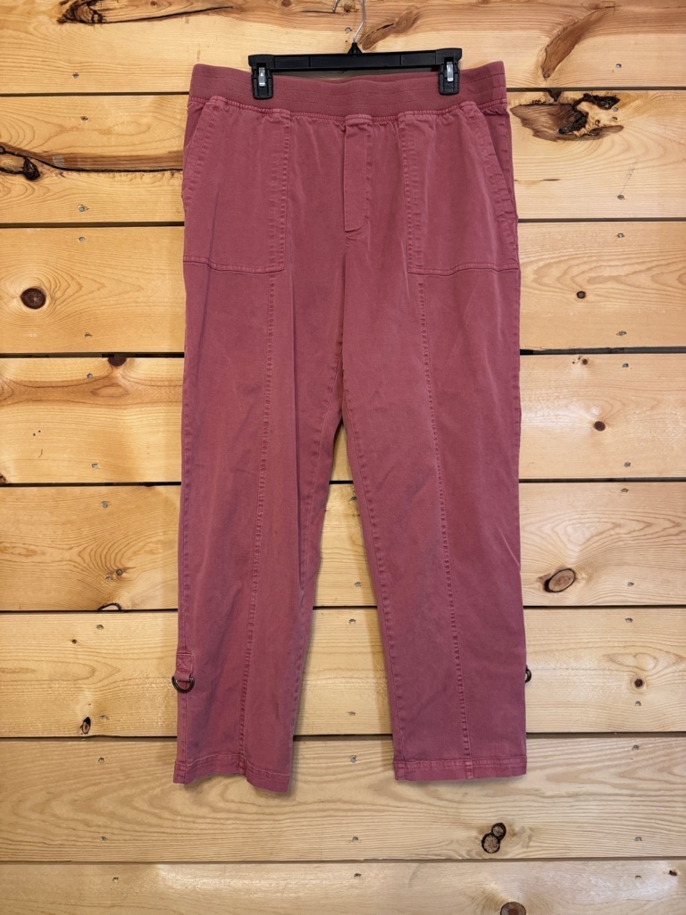 Soft Surroundings Women Mauve Pink Pull On Pants Large Tapered Casual